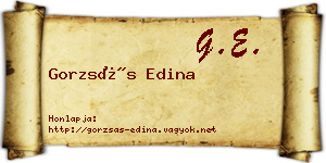 Gorzsás Edina névjegykártya