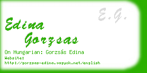 edina gorzsas business card